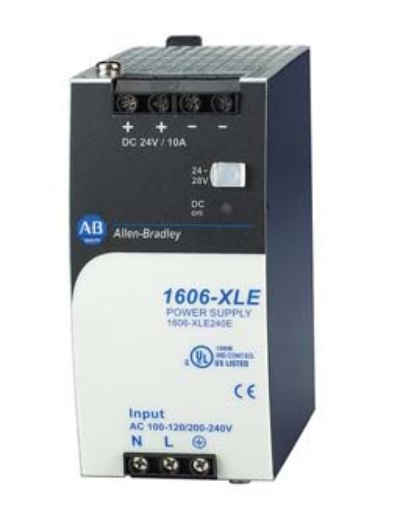 Fuente de alimentación, Boletín 1606 XLE Essential, entrada trifásica de 380-480 V CA, salida de 24-28 V CC, 240 vatios, 10 amperios