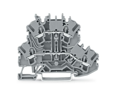 Borna de doble piso Push-in CAGE CLAMP®; 2,50 mm²; gris