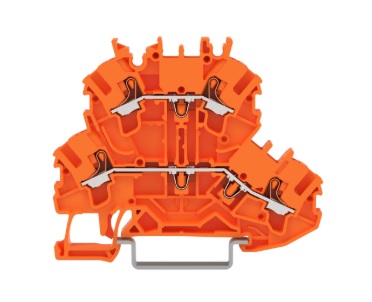 Borna de doble piso Push-in CAGE CLAMP®; 2,50 mm²; naranja