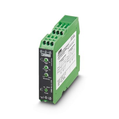 Relé de supervisión para el control del nivel de carga de líquidos conductores, supervisión mínima y máxima, tensión de alimentación 230 V CA, 2 contactos conmutados