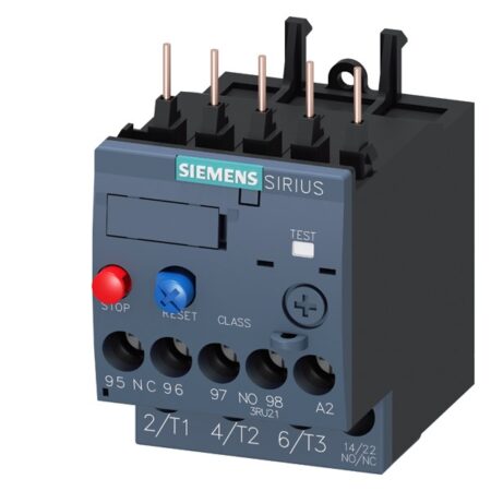 Relé de sobrecarga 1,8…2,5 A para protección de motores Tamaño S00, Clase 10 para montar en contactor Circuito principal: borne de tornillo Circuito auxiliar: borne de tornillo REARME manual/automático