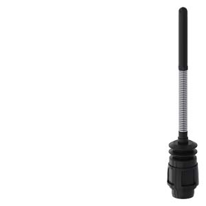 Cabeza de accionamiento: varilla elástica para interruptores de posición 3SE51/52, solo con contactos de acción brusca, longitud total 142,5 mm resorte = 50 mm, vástago = 50 mm, de plástico