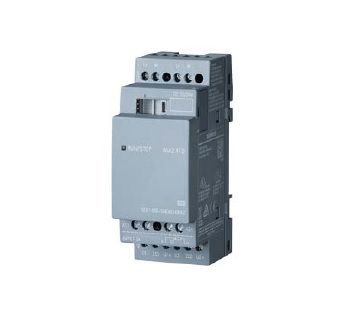 Módulo expansión digital Siemens LOGO! DM8 24R, 6ED1055-1MD00-0BA1. Alimentación 24V DC, 4 entradas digitales DC, 4 salidas a relé (5A). Montaje carril DIN 35mm.
