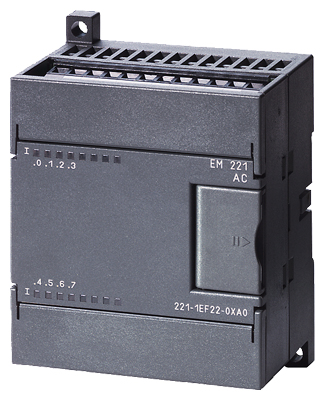 Módulo de entradas digitales Siemens EM 221, 16 entradas 24VDC, sink/source. Ref: 6ES7221-1BH22-0XA0. Compatible con S7-200. Producto descontinuado, disponible como repuesto para mantenimiento de sistemas industriales existentes.