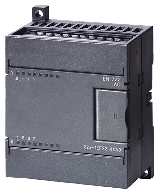 Módulo de salidas digitales Siemens EM 222, 4 salidas, 5A/canal, 24VDC. Exclusivo para CPU S7-200. Ref: 6ES7222-1BD22-0XA0. Producto descontinuado, disponible como repuesto para mantenimiento de equipos existentes.
