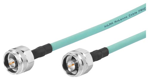 Cable de conexión flexible N-Connect macho/macho preconfeccionado, longitud 10 m, cable flexible, por ejemplo para la conexión a antenas, adecuado para IWLAN y radio móvil.