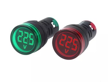Voltimetro led piloto rojo 22 mm 20-500 VAC