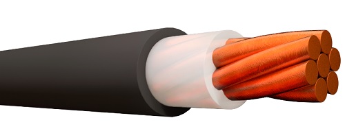 Cable 2 AWG TTU de cobre 75°C color negro