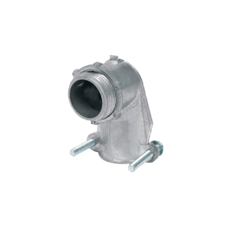Conector curvo 90° para tubería BX 1-1/2 pulgada ajustable
