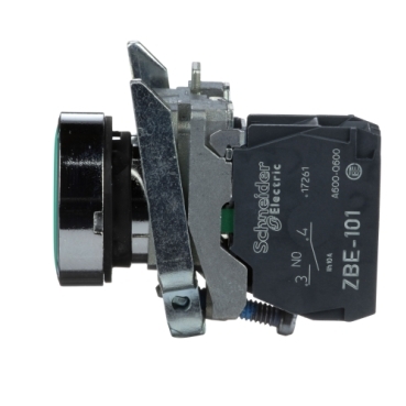 Pulsador metálico verde 1NO 22mm marca SCHNEIDER ELECTRIC
