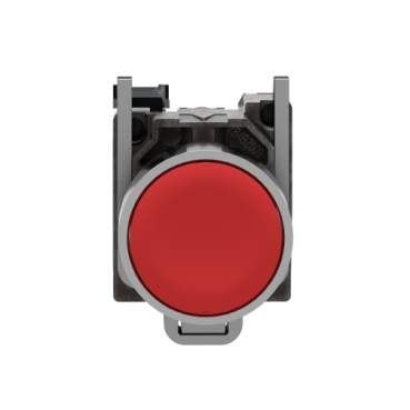 Pulsador metálico rojo 1NC 22mm marca SCHNEIDER ELECTRIC